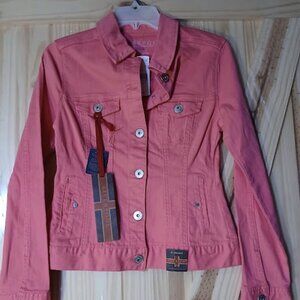 NWT Liverpool XSmall Melon Stretch Denim Jacket Tailored fit
